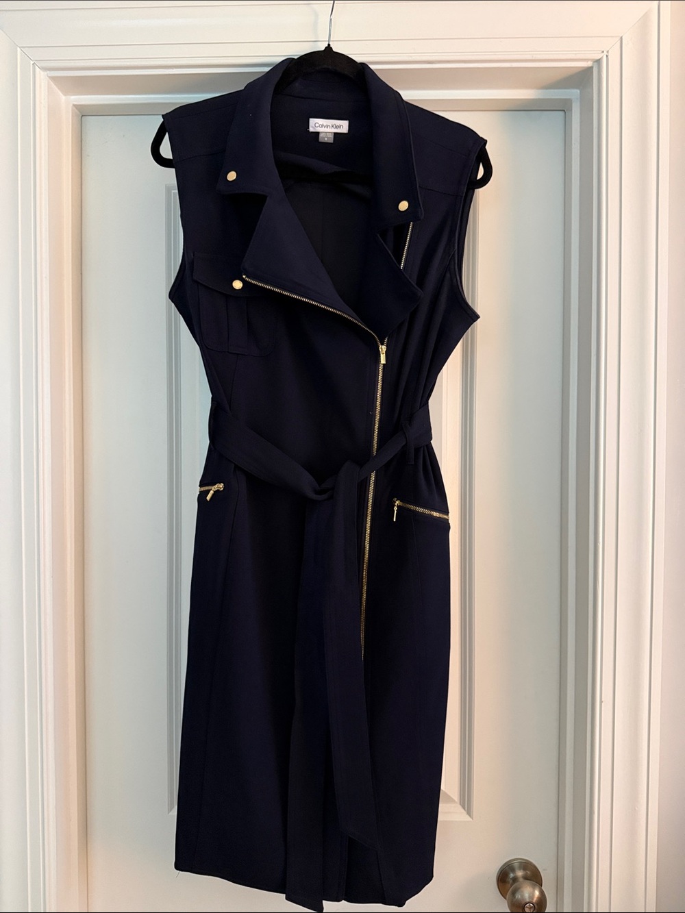 Sleeveless Calvin Klein Dress in Navy Blue Size 16 Like New